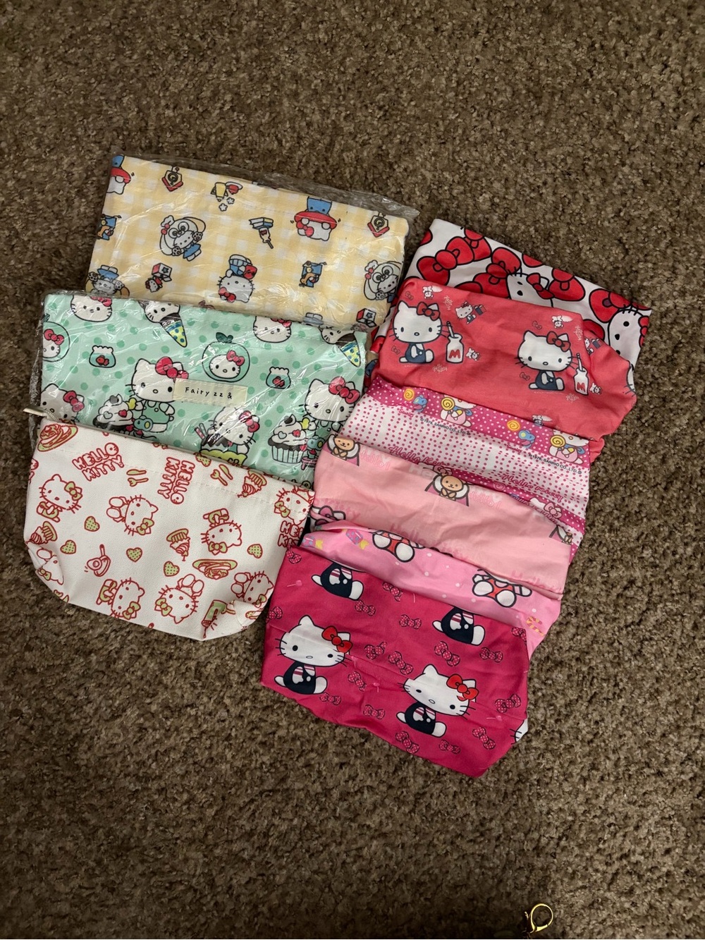Hello Kitty Head Bands And Cosmetic Bags